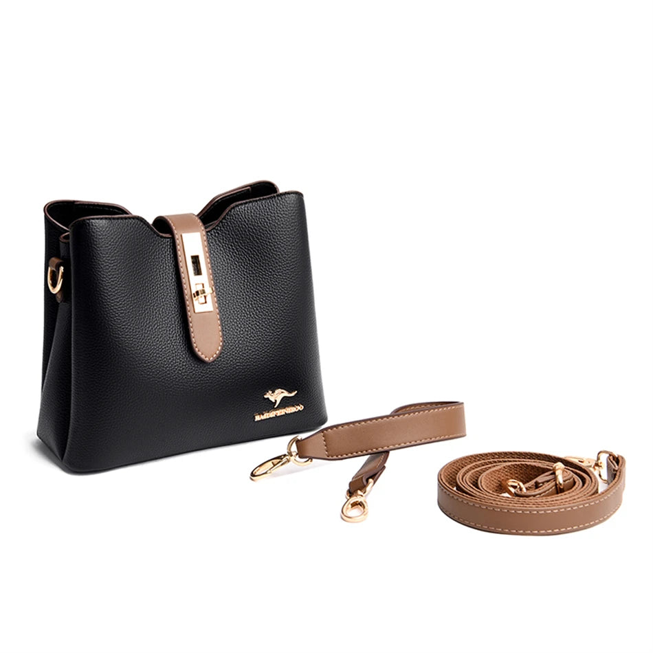 3-layer Large Capacity Purses and Handbags Crossbody for Women Designers High Quality Leather Fashion New Messenger Shoulder Bag