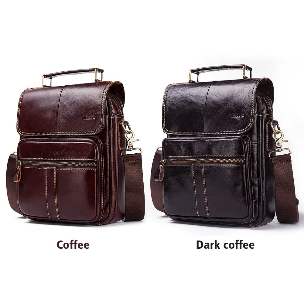 KAVIS NEW Genuine Leather Men's Crossbody Bag Male Business Shoulder Bag for Men High Quality Messenger Bag for 9.7" Ipad Bolsas