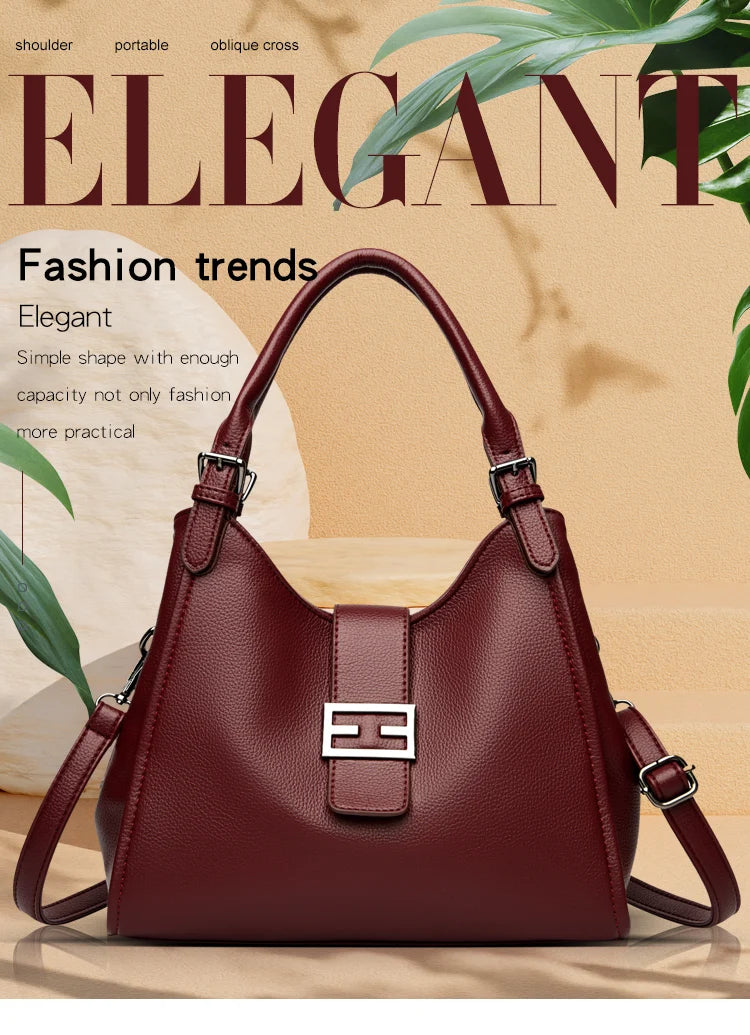 Genuine Luxury Purses Handbags Fashion High Quality Soft Leather Shoulder  Crossbody Bags for Women Large Tote 2024 Sac A Main