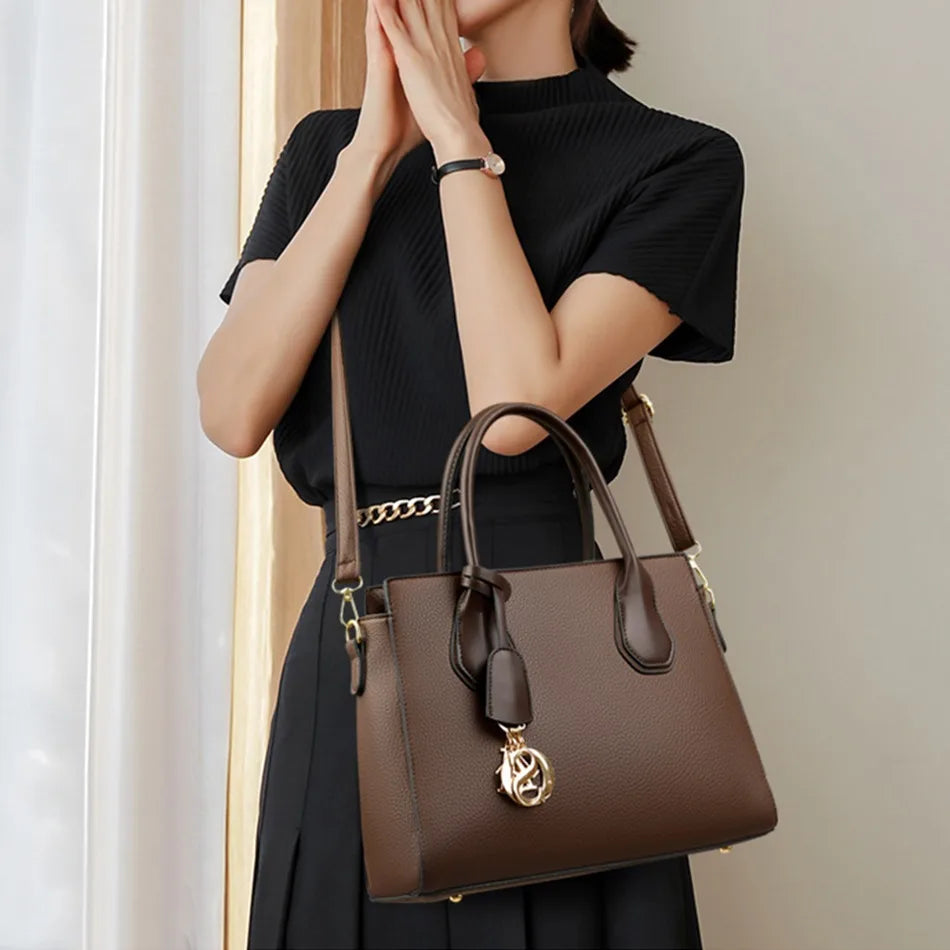 2 Piece Set Casual Tote Vintage Ladies Tote Hand Bag Leather Luxury Handbags Women Designer Bags for Women 2024 Sac A Main Femme