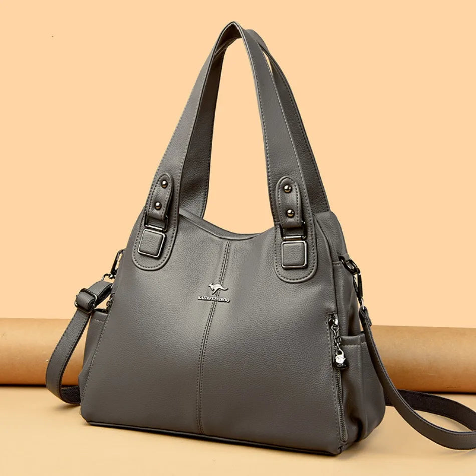 Genuine Soft Leather Handbags for Women Casual Shoulder Tote Bag Luxury Designer Ladies Large Capacity Purse Bags Sac A Main Hot