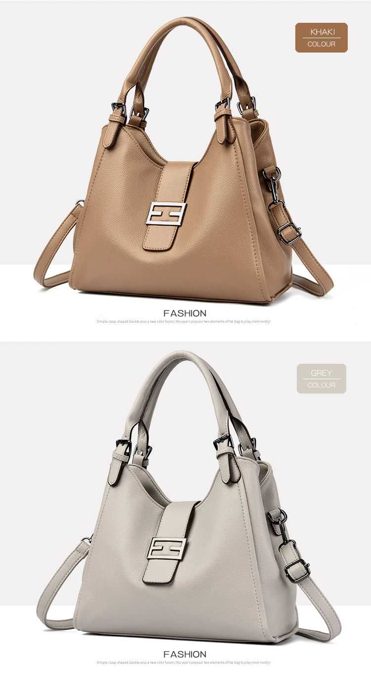 Genuine Luxury Purses Handbags Fashion High Quality Soft Leather Shoulder  Crossbody Bags for Women Large Tote 2024 Sac A Main