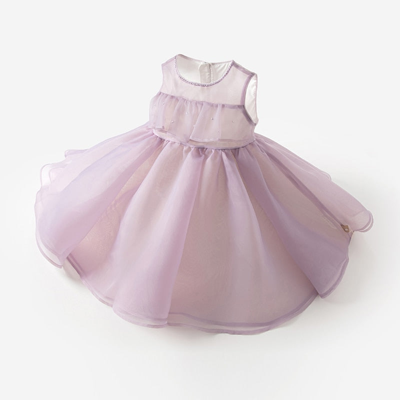 Dave Bella Girl's Purple Sleeveless Poached Dress Dress New Summer Style DB2233964