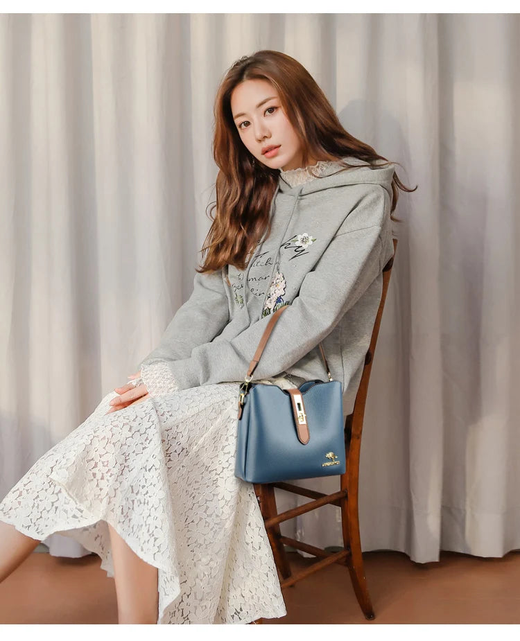 3-layer Large Capacity Purses and Handbags Crossbody for Women Designers High Quality Leather Fashion New Messenger Shoulder Bag