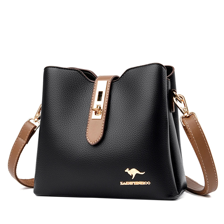 3-layer Large Capacity Purses and Handbags Crossbody for Women Designers High Quality Leather Fashion New Messenger Shoulder Bag