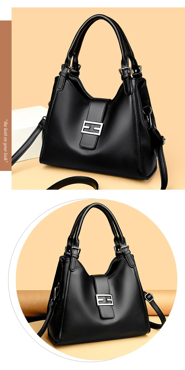 Genuine Luxury Purses Handbags Fashion High Quality Soft Leather Shoulder  Crossbody Bags for Women Large Tote 2024 Sac A Main
