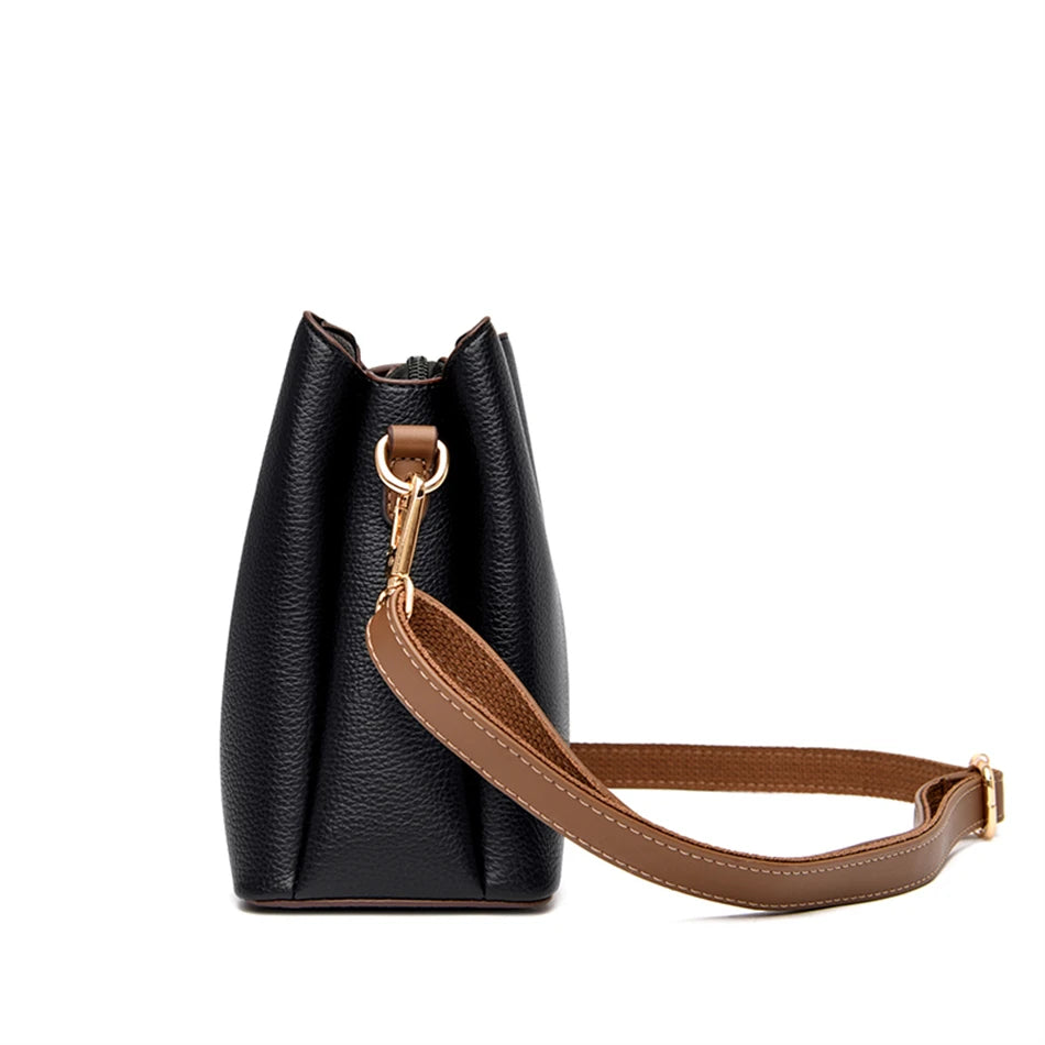 3-layer Large Capacity Purses and Handbags Crossbody for Women Designers High Quality Leather Fashion New Messenger Shoulder Bag