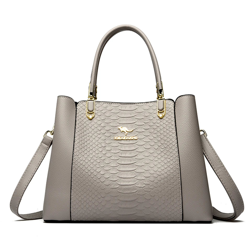 Fashion Women Designer 3 Layers Shoulder Crossbody Sac Ladies Large Capacity Leather Handbags Shopper Brand Messenger Totes