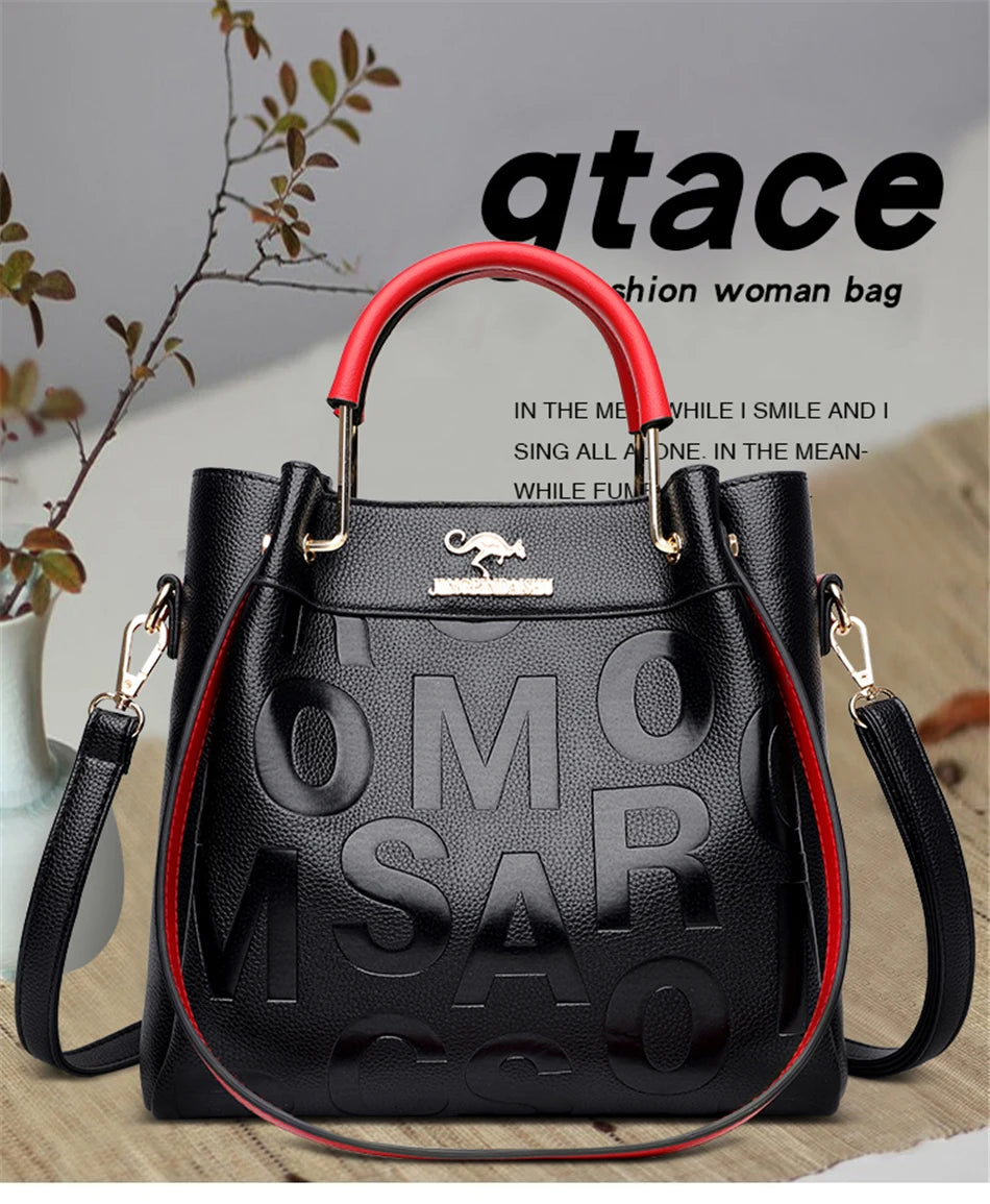 3 Layers Luxury Handbags Women Bags Designer Letters Women's PU Leather Hand Shopping Bags Shoulder Crossbody Bag Sac A Main