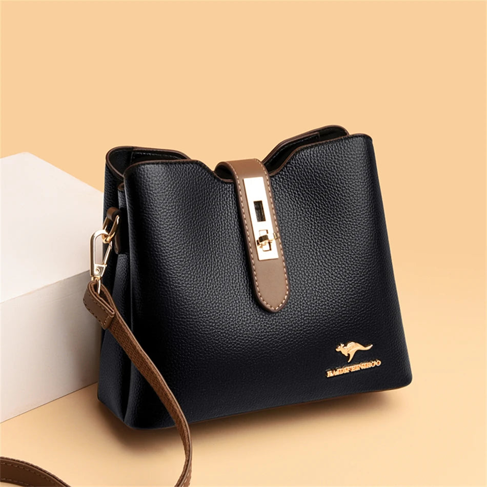 3-layer Large Capacity Purses and Handbags Crossbody for Women Designers High Quality Leather Fashion New Messenger Shoulder Bag