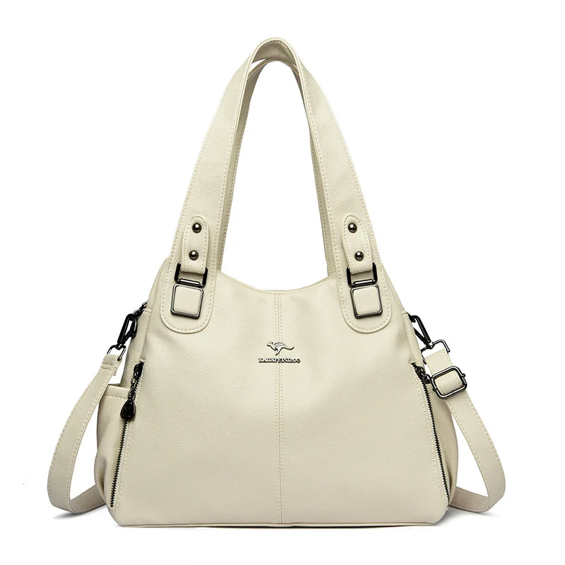 Genuine Soft Leather Handbags for Women Casual Shoulder Tote Bag Luxury Designer Ladies Large Capacity Purse Bags Sac A Main Hot