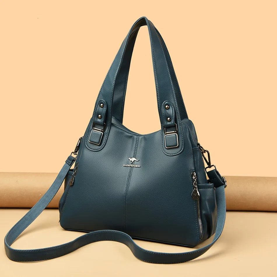 Genuine Soft Leather Handbags for Women Casual Shoulder Tote Bag Luxury Designer Ladies Large Capacity Purse Bags Sac A Main Hot