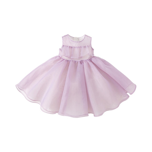 Dave Bella Girl's Purple Sleeveless Poached Dress Dress New Summer Style DB2233964