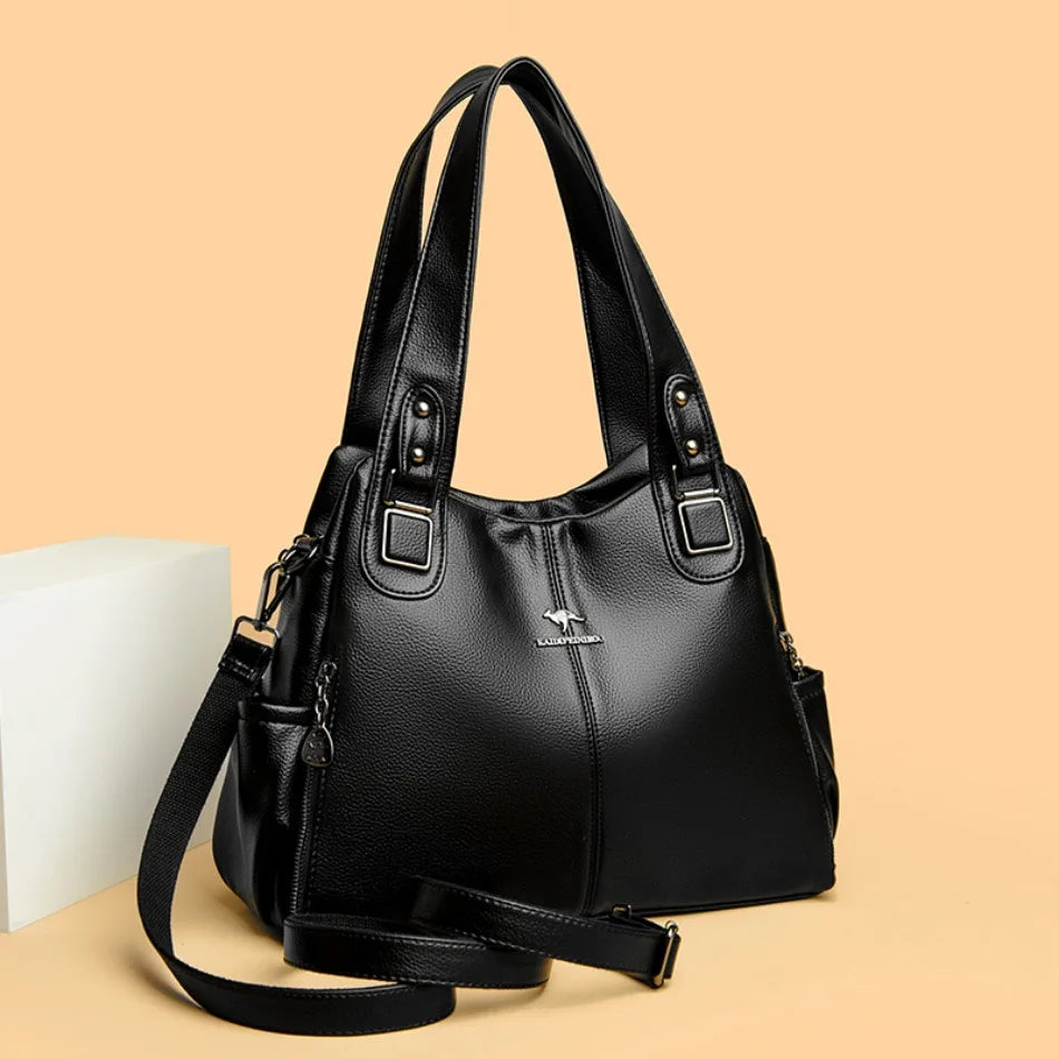 Genuine Soft Leather Handbags for Women Casual Shoulder Tote Bag Luxury Designer Ladies Large Capacity Purse Bags Sac A Main Hot