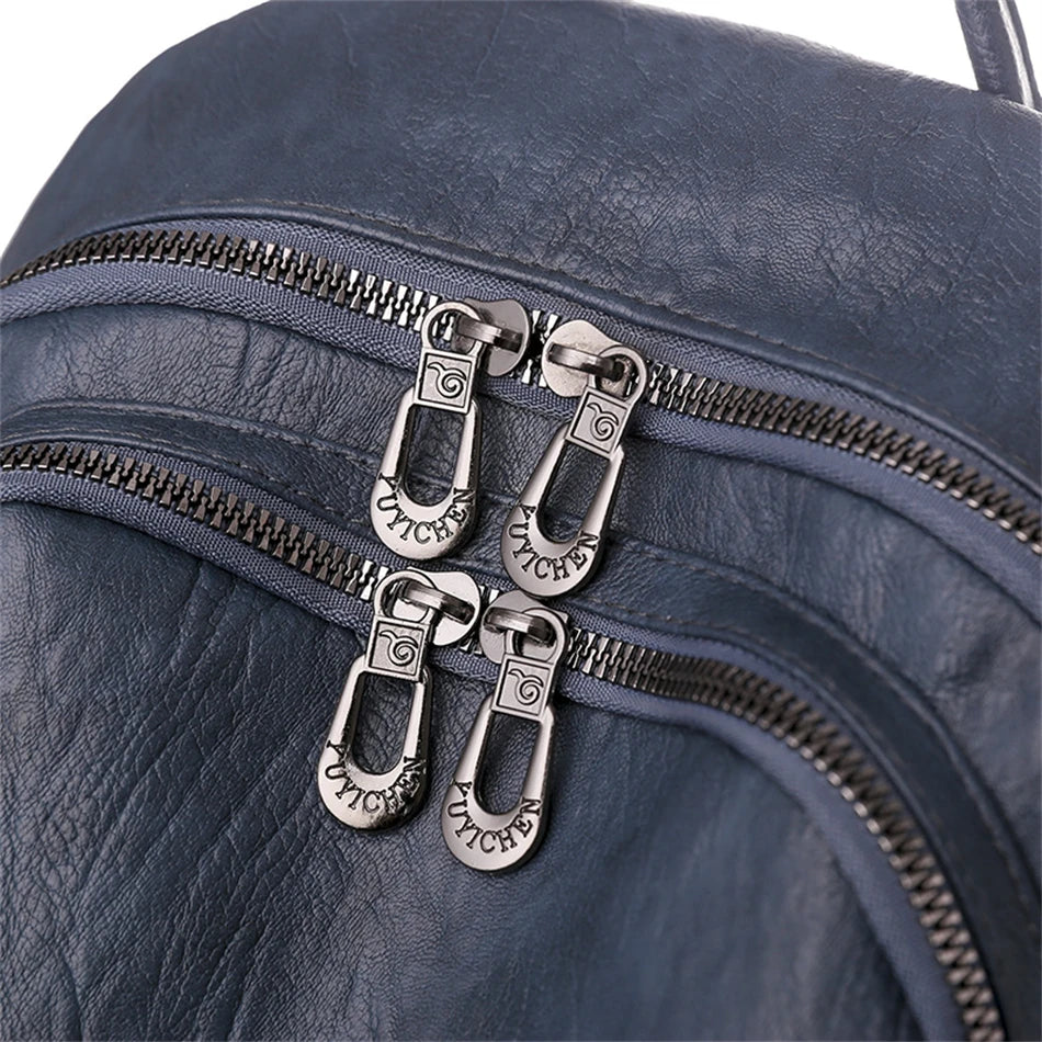 Fashion Women Large Capacity Shoulder Bags Soft Pu Leather Backpacks for School Teenagers Girls Multifunctional Travel Backpacks