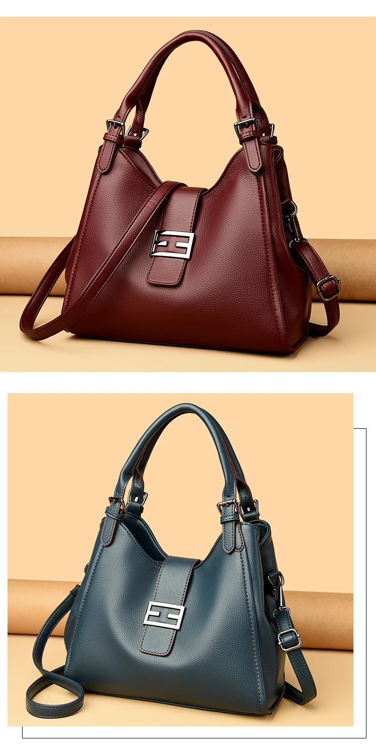 Genuine Luxury Purses Handbags Fashion High Quality Soft Leather Shoulder  Crossbody Bags for Women Large Tote 2024 Sac A Main