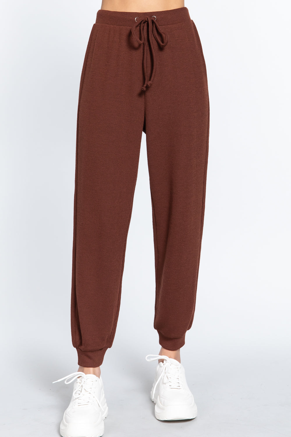 Waist String Detail Hacci Long Pants - https://www.luxenorstore.com