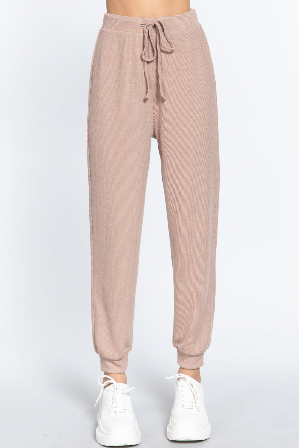 Waist String Detail Hacci Long Pants - https://www.luxenorstore.com