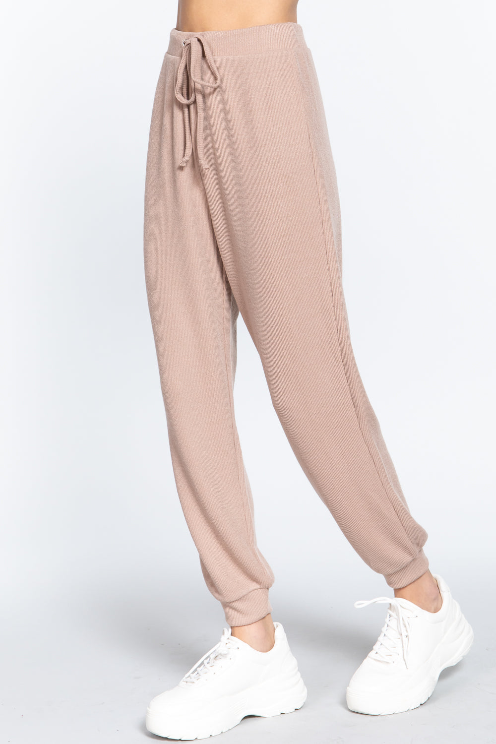 Waist String Detail Hacci Long Pants - https://www.luxenorstore.com