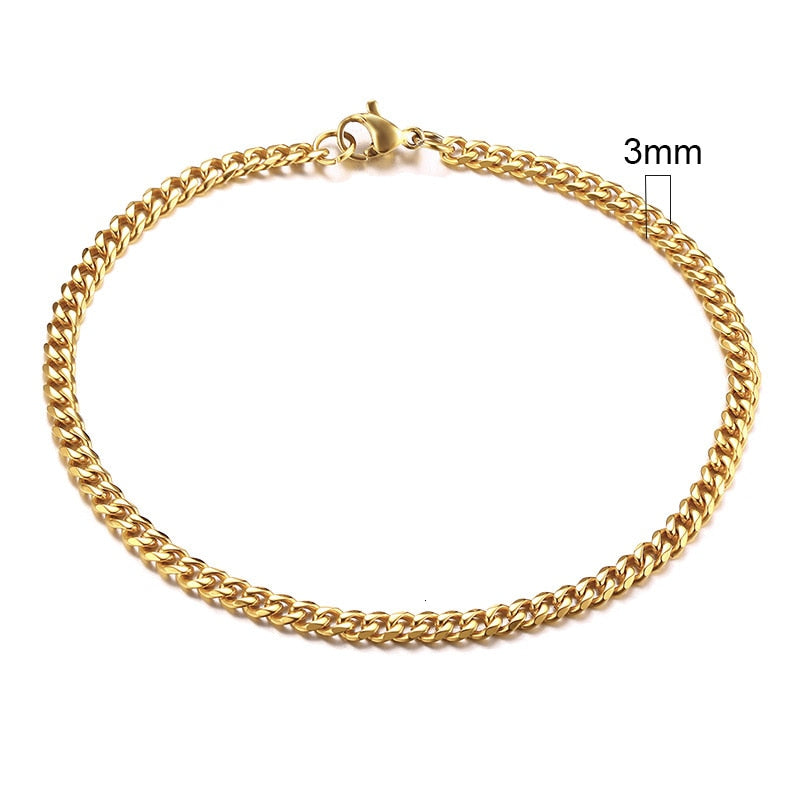 Vnox 3-11mm Chunky Miami Curb Chain Bracelet for Men, Stainless Steel Cuban Link Chain Wristband Classic Punk Heavy Male Jewelry