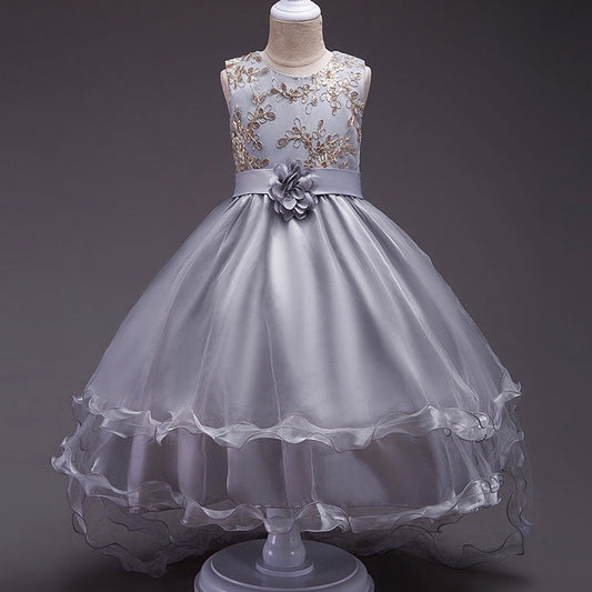Girls Princess Embroidery Baby Flower Wedding Christmas Party Tutu Dress Teenager Children Kids Elegant Vestidos for 3-15Years - https://www.luxenorstore.com