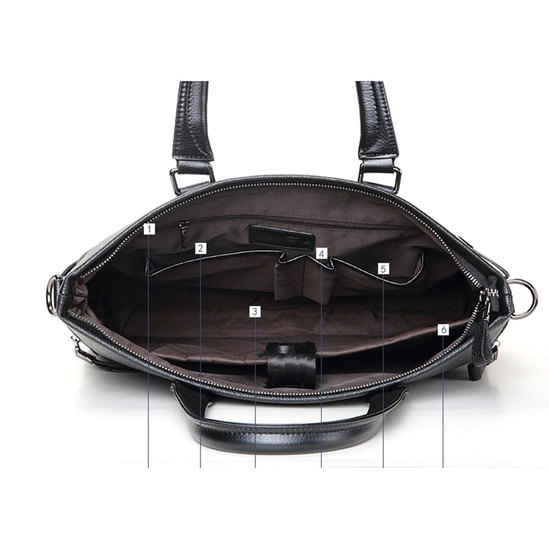 Men Briefcase Genuine Leather Laptop Bag Men's Messenger Fashion Business Male Handbags Shoulder Bags Men Briefcase Tote Bag - https://www.luxenorstore.com