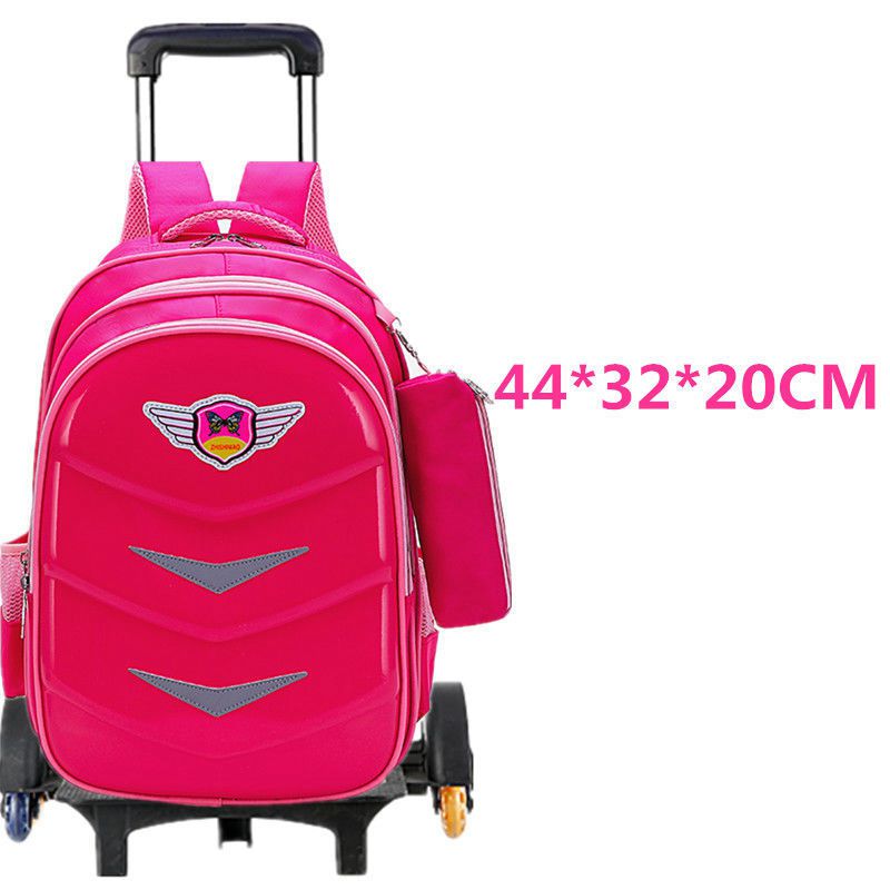 PU School bag with wheels for boys School trolley backpack for girls waterproof Wheeled backpack for school bags trolley bags
