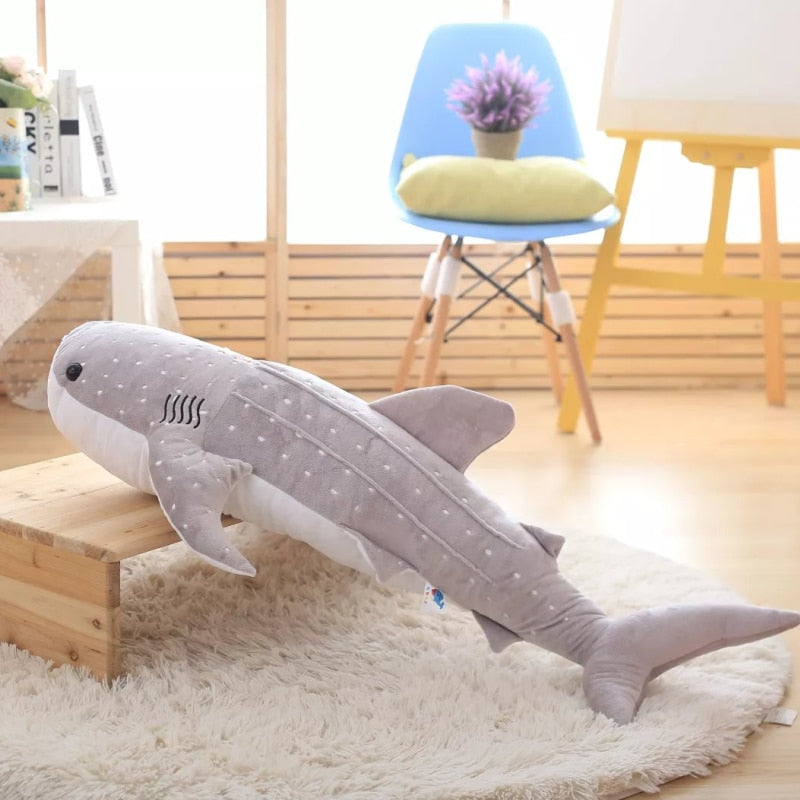 150cm Large Size Soft Shark Plush Toy Big Creative Blue Whale Stuffed Soft Shark Sea Fish Plush Pillow Lovely Children Baby Do