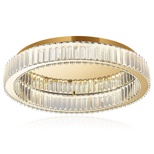 Modern Simple Crystal Circle Lamp Ceiling Chandelier Living Room Bedroom Study Decorative Led Indoor Lighting