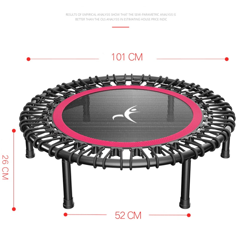 40" Fitness trampoline Silent Mini with Adjustable Handle length Adults Kids indoor GYM Bungee Rebounder Jump Trainer Workout