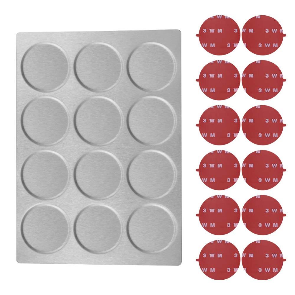 LMETJMA Magnetic Spice Jars With Wall Mounted Rack Stainless Steel Spice Tins Spice Seasoning Containers With Spice Label KC0305