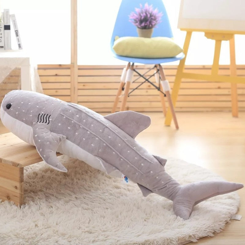 150cm Large Size Soft Shark Plush Toy Big Creative Blue Whale Stuffed Soft Shark Sea Fish Plush Pillow Lovely Children Baby Do