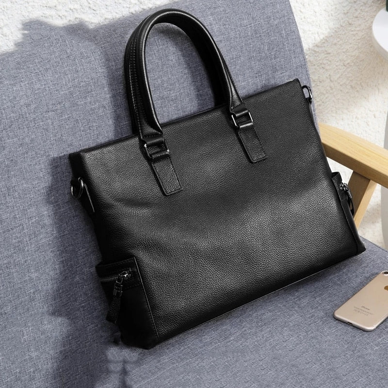 Men Briefcase Genuine Leather Laptop Bag Men's Messenger Fashion Business Male Handbags Shoulder Bags Men Briefcase Tote Bag - https://www.luxenorstore.com