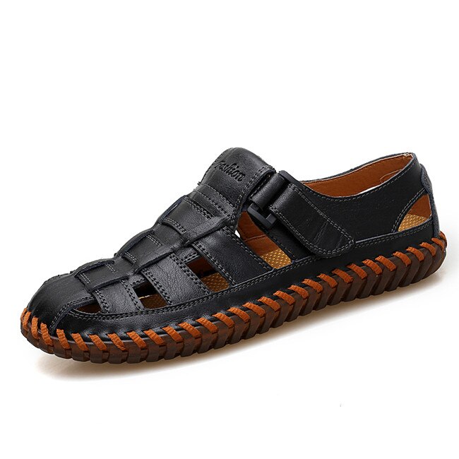 MIXIDELAI Summer Men Sandals 2023 Leisure Beach Men Shoes High Quality Genuine Leather Sandals The Men's Sandals Big Size 39-47
