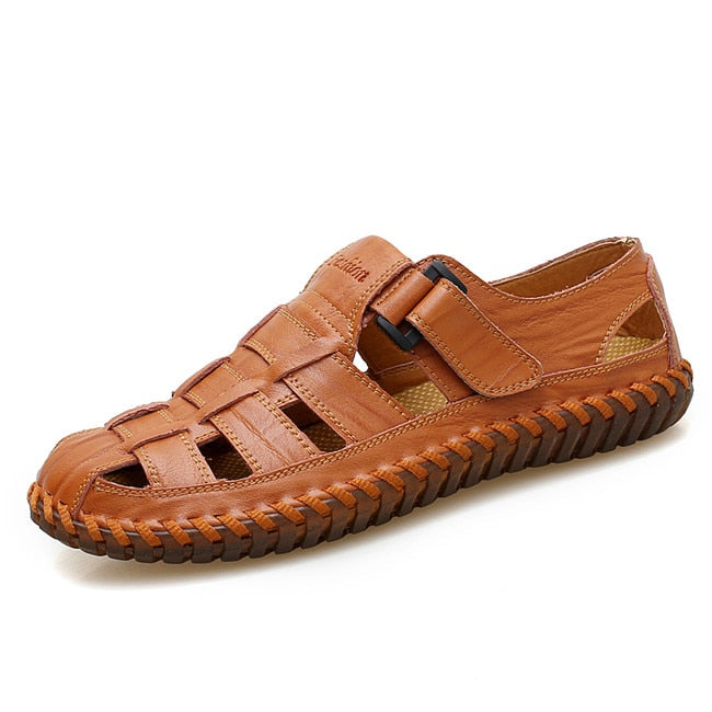 MIXIDELAI Summer Men Sandals 2023 Leisure Beach Men Shoes High Quality Genuine Leather Sandals The Men's Sandals Big Size 39-47
