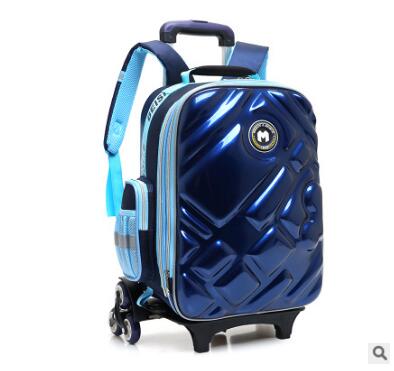 3D  Boy's trolley Bag with wheels for school Kids Rolling Bag on wheels Children's Travel Bag 6 wheels School Trolley Backpack