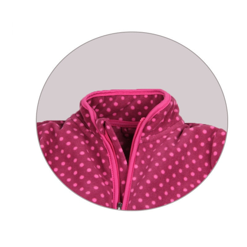 New Spring&amp;Autumn Children Kids Girls Hoodies Baby Girls Dot Polar Fleece Jackets and Coats Kids Sweatshirt