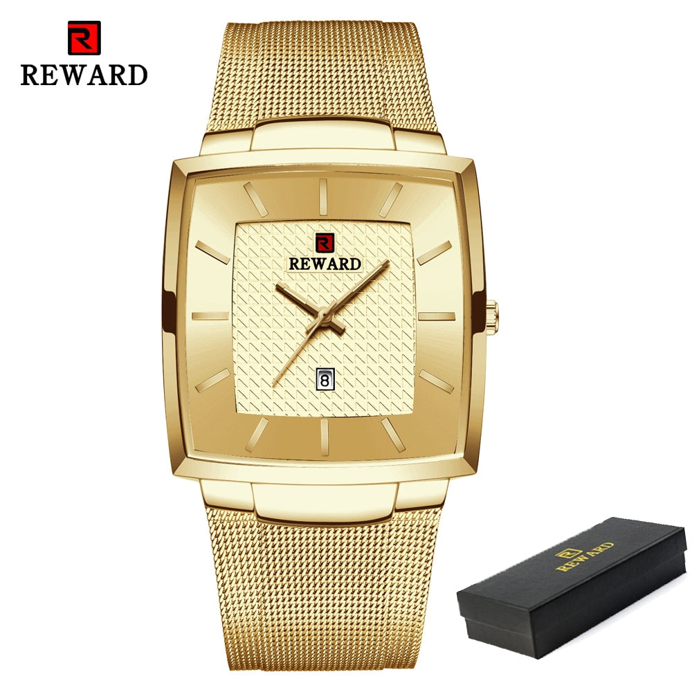 REWARD Fashion Blue Men's Watches 2022 New Top Luxury Brand Watch Men Business Waterproof Stainless Steel Quartz Wristwatch
