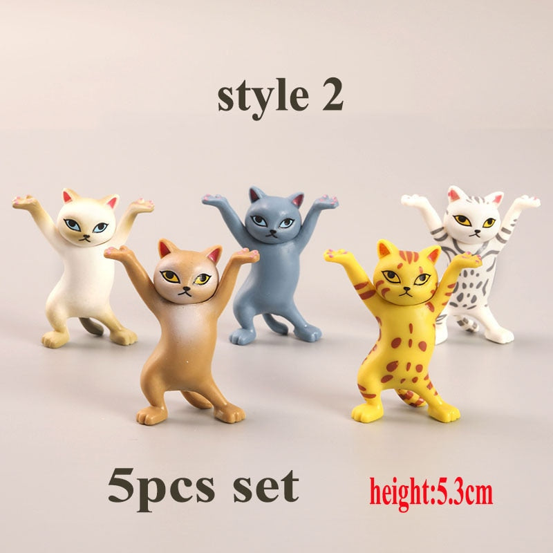5pcs Set Funny Cat Pen Holder Toy Hold Everything Cat Earphone Bracket Home Decor Festival Decoration Charming Kitty Storage Set - https://www.luxenorstore.com