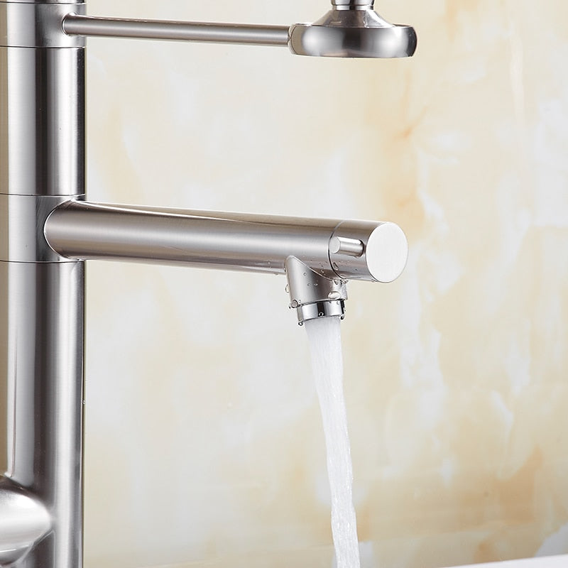 Kitchen Faucet Chrome Brass Tall kitchen faucet mixer Sink Faucet Pull Out Spray Single Handle Swivel Spout Mixer Taps MH-4829 - https://www.luxenorstore.com