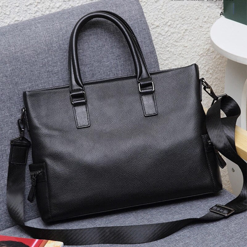 Men Briefcase Genuine Leather Laptop Bag Men's Messenger Fashion Business Male Handbags Shoulder Bags Men Briefcase Tote Bag - https://www.luxenorstore.com