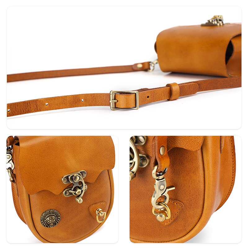Women's Bag Handmade Leather Shoulder Bag Fashion New Vegetable Tanned Leather Messenger Bag