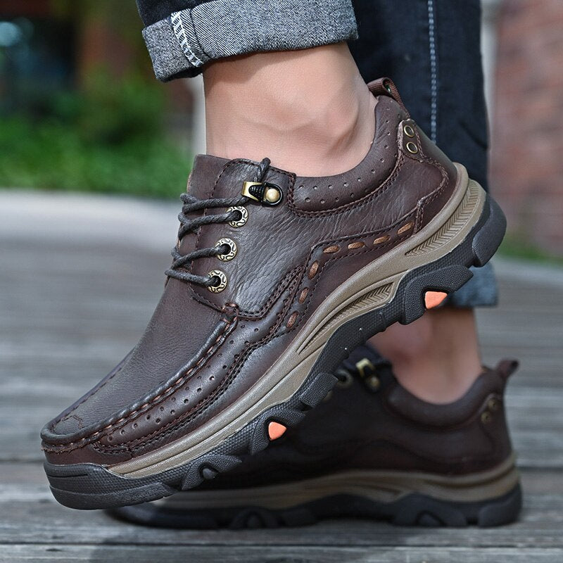 New Large Size Men's Shoes Genuine Leather Flats Men Loafers High Quality Outdoor Men Sneakers Breathable Male Casual Shoes