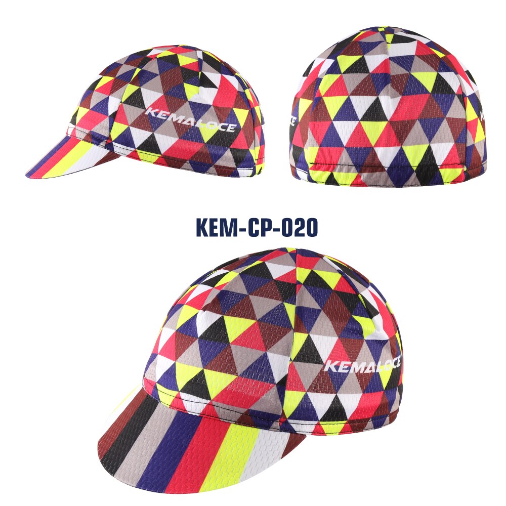 KEMALOCE Men Cycling Cap Anti-UV Summer Elastic Quick Dry Bike Cap 2022 White/Black/Blue Mesh Outdoor Breathable Cycling Hat