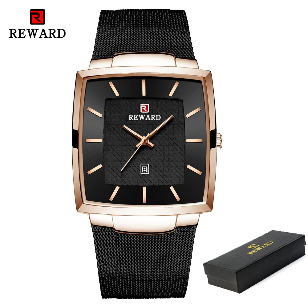 REWARD Fashion Blue Men's Watches 2022 New Top Luxury Brand Watch Men Business Waterproof Stainless Steel Quartz Wristwatch