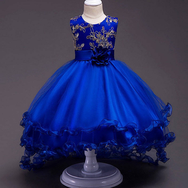 Girls Princess Embroidery Baby Flower Wedding Christmas Party Tutu Dress Teenager Children Kids Elegant Vestidos for 3-15Years - https://www.luxenorstore.com