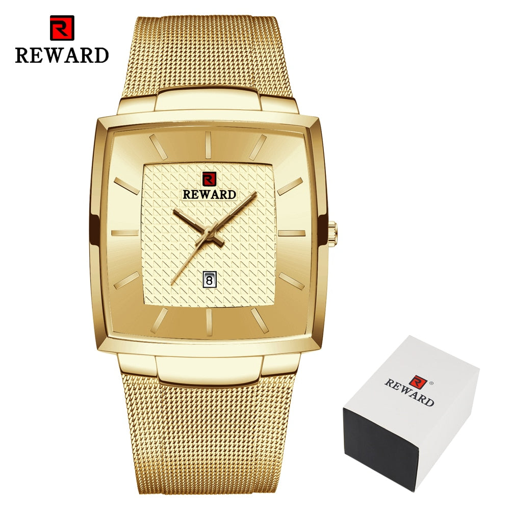 REWARD Fashion Blue Men's Watches 2022 New Top Luxury Brand Watch Men Business Waterproof Stainless Steel Quartz Wristwatch