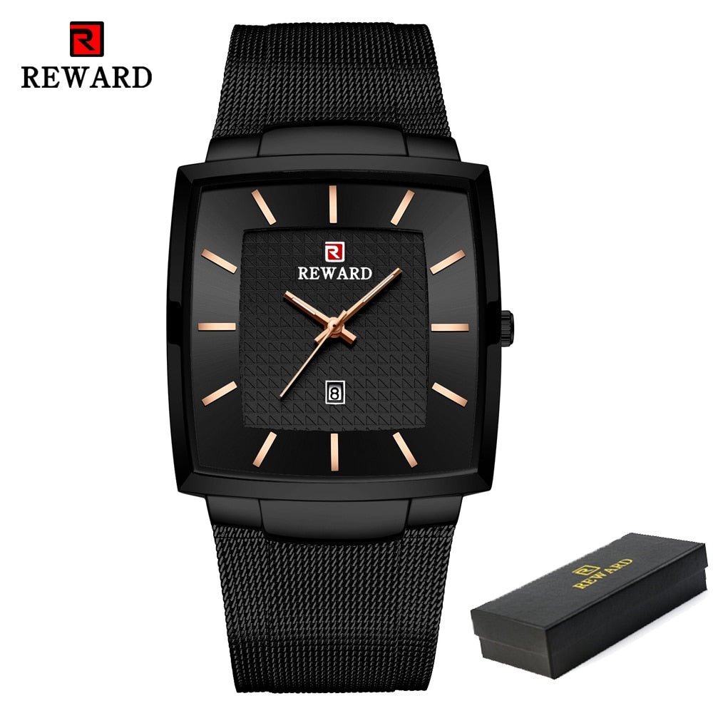 REWARD Fashion Blue Men's Watches 2022 New Top Luxury Brand Watch Men Business Waterproof Stainless Steel Quartz Wristwatch