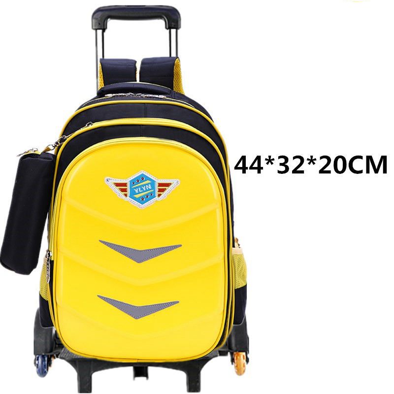 PU School bag with wheels for boys School trolley backpack for girls waterproof Wheeled backpack for school bags trolley bags