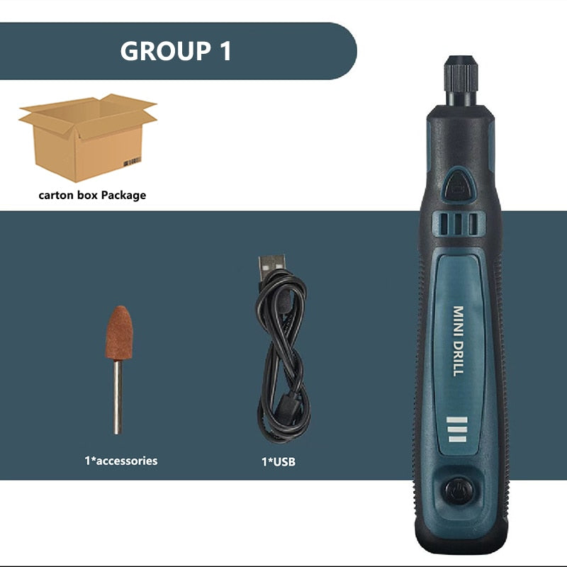 DONUMEH Cordless Electric Drill Grinder Dremel Rotary Tool Rechargeable Battery Woodworking Engraving 3 Speed Mini Engraver pen